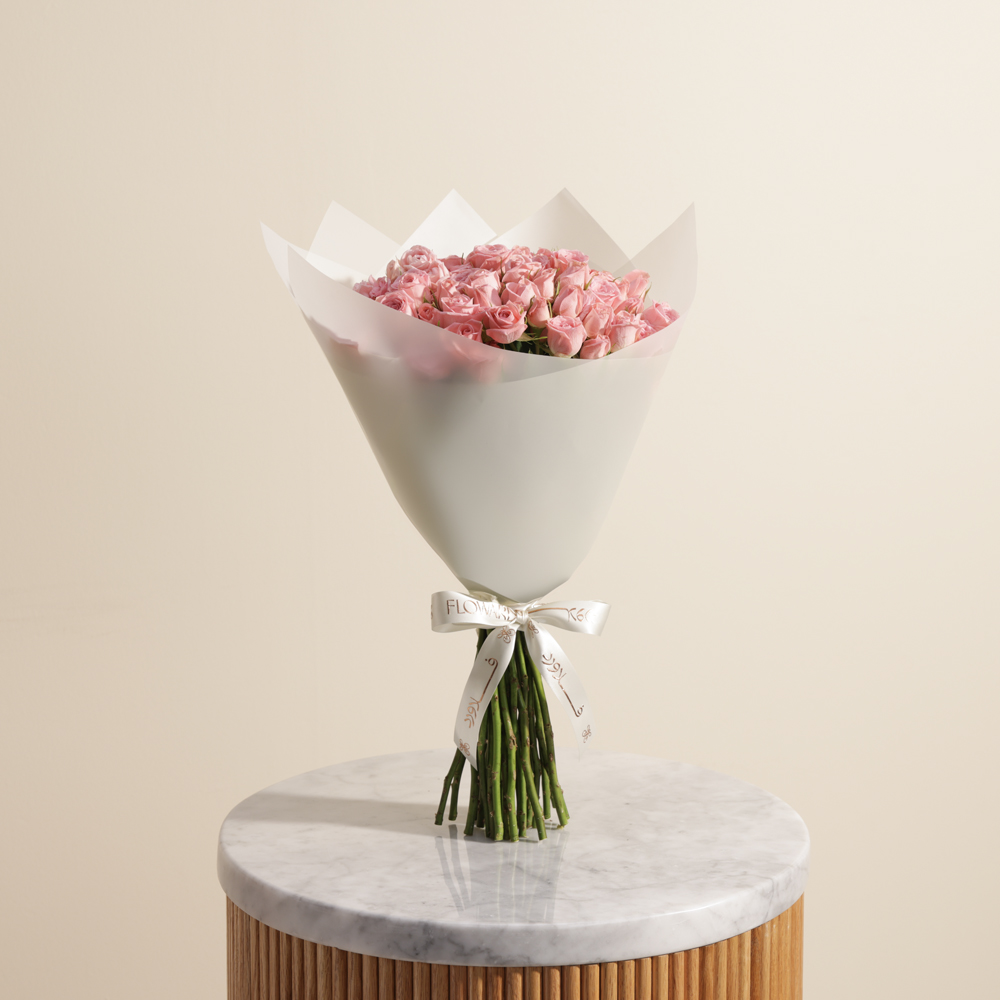 Blushing Baby Roses Bouquet | 25 Flowers