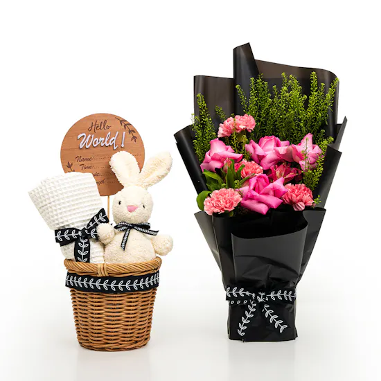 Cozy Bunny Basket | Flowers Bouquet