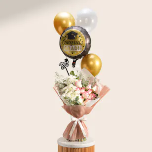 Telescop Derma Signature Skin Ritual Unisex Gift Voucher | Graduation Balloon and Flowers