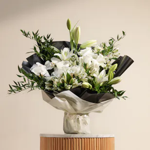 Alabaster Allure Flowers Bouquet 