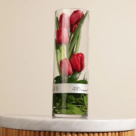 Shiny Red Tulip Vase
