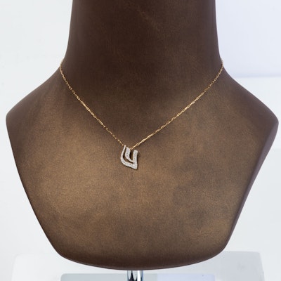 Midad letter Al Ain Necklace | 18 k Gold | studded with Diamonds