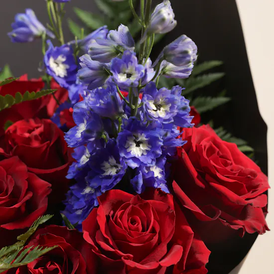Crimson Whisper Flowers Bouquet