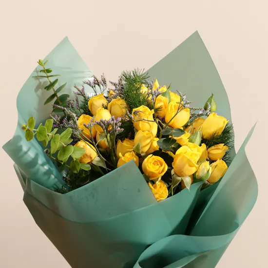 Golden Congrats | Bright Flowers