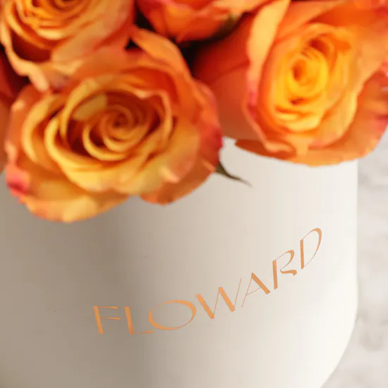 Sunny Orange Roses Box | 25 Flowers