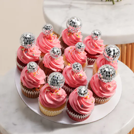 Floward Mixed Disco Balls Cupcakes | Happy Birthday Flower Bouquet