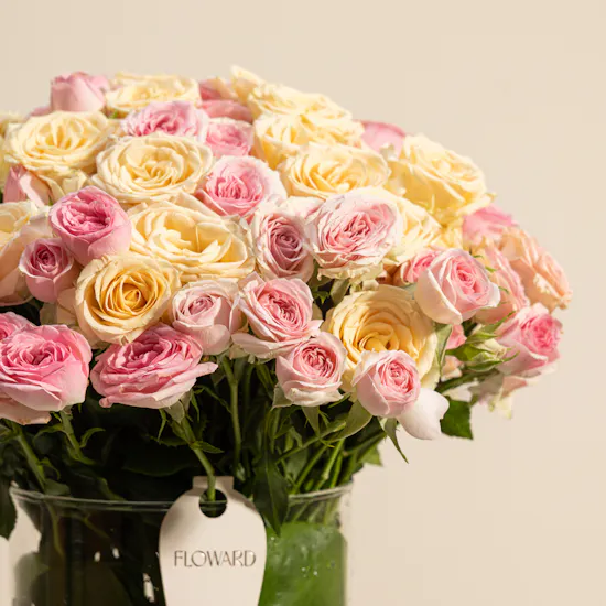 Soft Whisper Baby Roses Vase