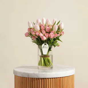 Pure Pink Elegance Flowers Vase 