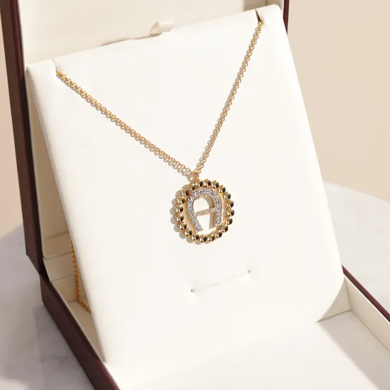 Aigner Gold-plated A-logo Circle Necklace