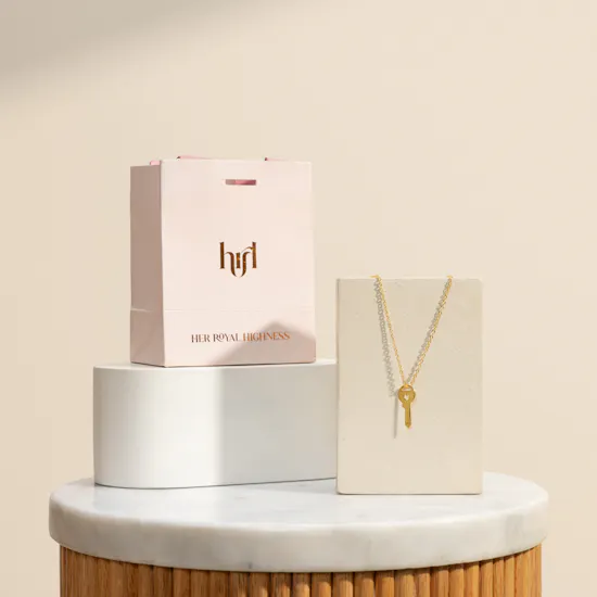 Hrh Gold-plated Key with A Heart Necklace