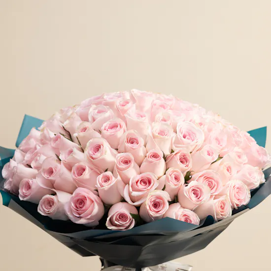 Enchanting 100 Pink Rose Bouquet