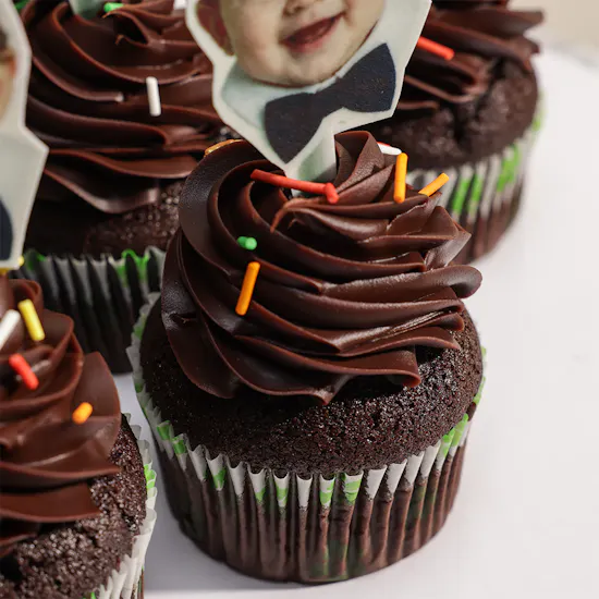Mister Baker Personalized Chocolate Photo Cupcakes
