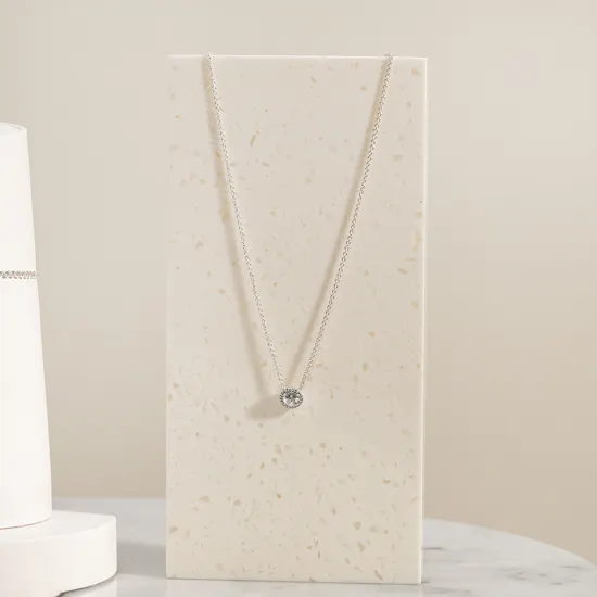 Pandora Sparkling Round Halo Tennis Bracelet and Necklace Set