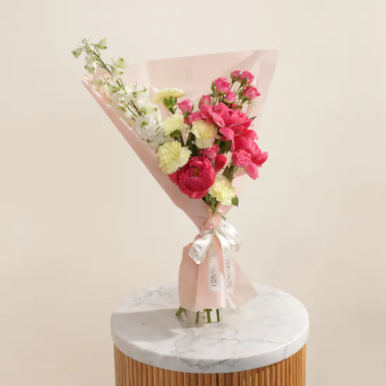 Crimson Peony Whisper Flower Bouquet
