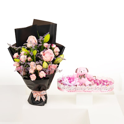 Fuala Baby Girl Chocolate | Pink Blooms