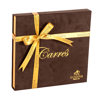 Carre Fabric Box Brown From Godiva, 50 pieces