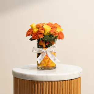Orange and Yellow Rose Vase
