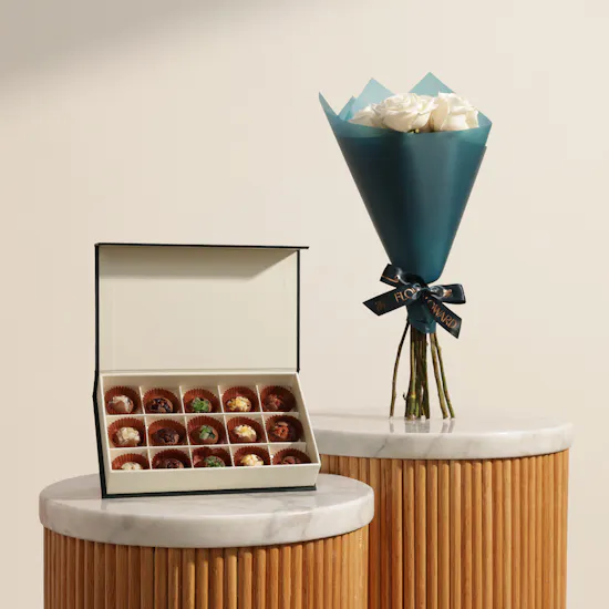Floward Small Fruit Filled Chocolate Box | Sweeter Garden Flower Bouquet