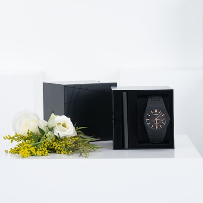 D1 Milano | Gents Black Bracelet Watch | 3 Flowers