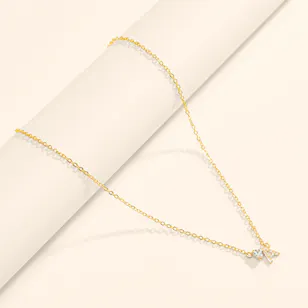 Hrh Dainty Letter A and Stone Gold Plated Necklace