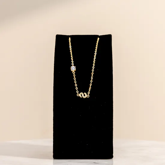 Hrh Letter S Gold Plated Necklace
