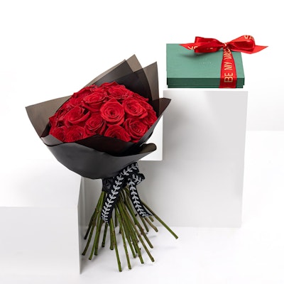 Al Ghaf Chocolate | 25 Red Roses
