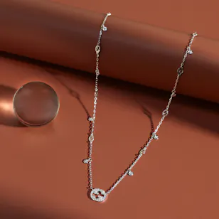 Gucci Interlocking White Gold Diamond Necklace