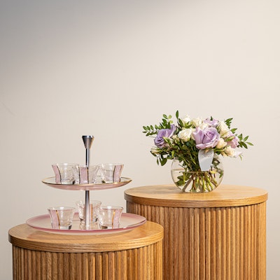 Dimlaj Nagham Glass Cawa Set | Elegant Roses
