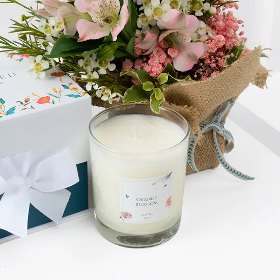 Orange Blossom Candle | Pink Alstroemeria