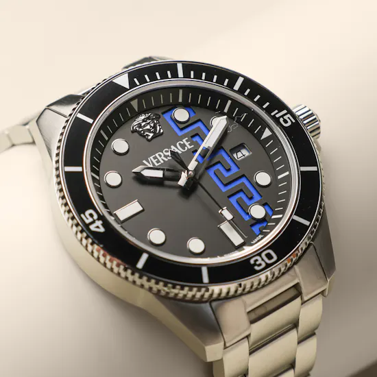 Versace Silver Greca Force Men's Watch
