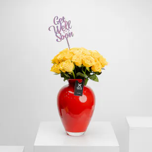 Get Well Soon Red Vase 