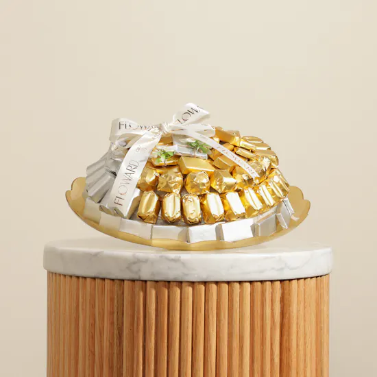 Floward Golden and Silver Assorted Medium Chocolate Tray