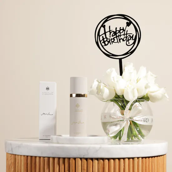 Atyab Bukannan Musk Mubakhar | Birthday White Roses