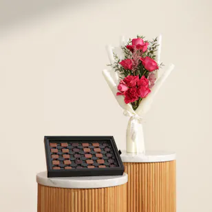 Anoosh New Salted Caramel Chocolate Box | Sunset Flowers Bouquet 