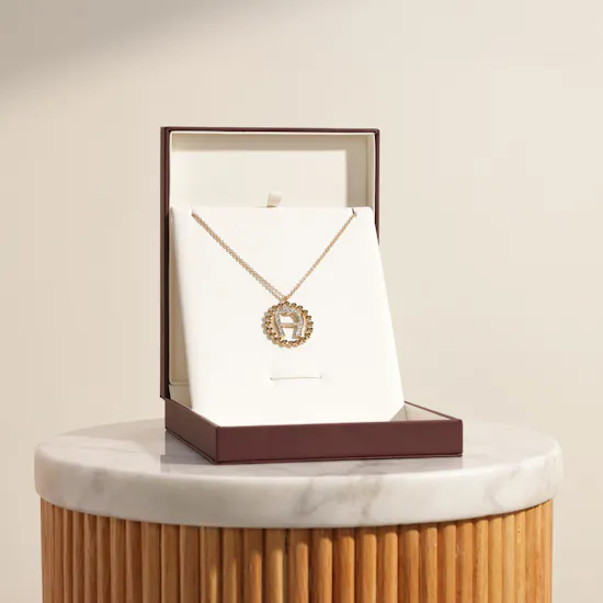 Aigner Gold-plated A-logo Circle Necklace