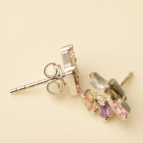 Zia Handcrafted Colorful Baguette Stones Women's Earrings