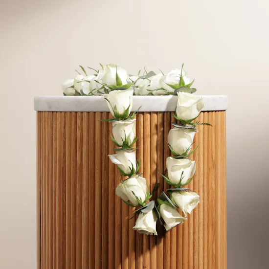 White Rose Graduation Necklace