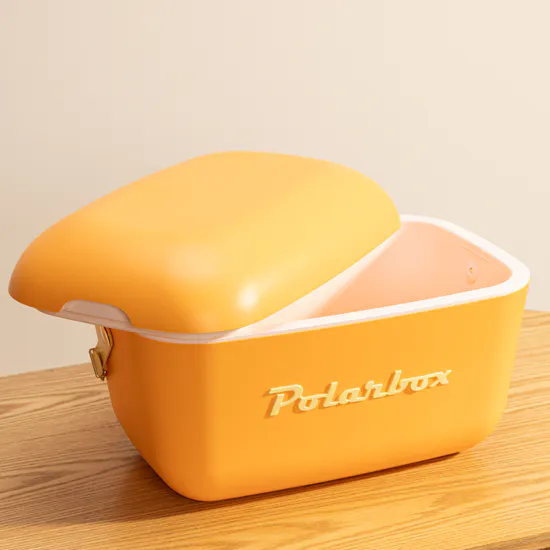 Polarbox Orange with Yellow Font and Handle 20L Ice Box