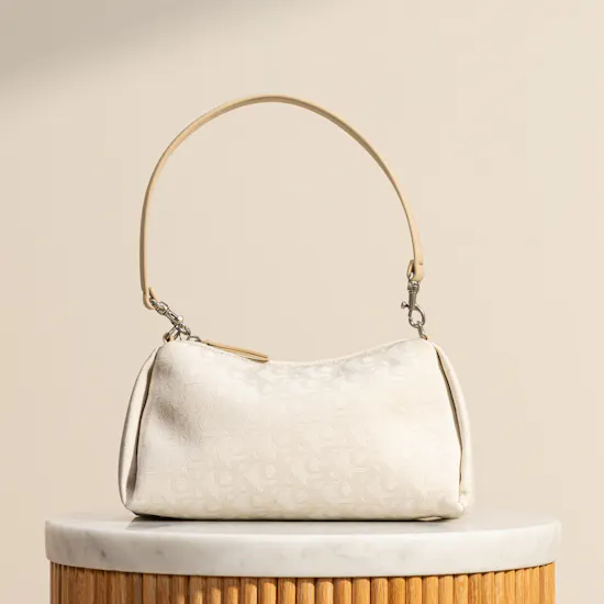 Calvin Klein Pleat Monogram Logo Natural Aop Women’s Shoulder Bag