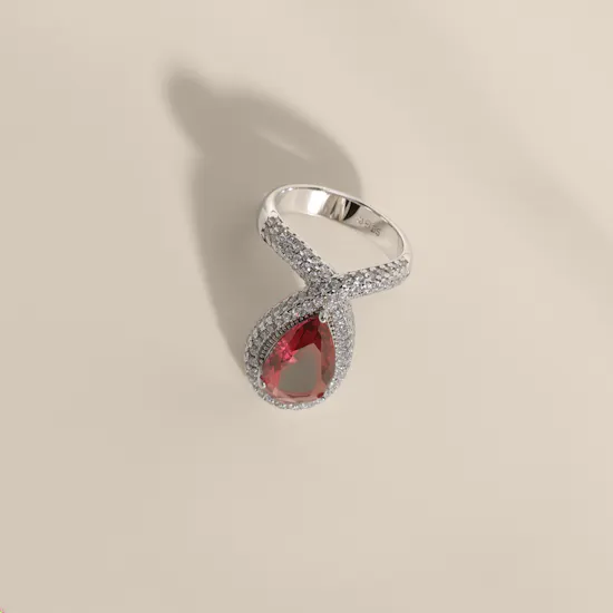 Floward Ruby Tiara Silver Women's Ring | Size 8