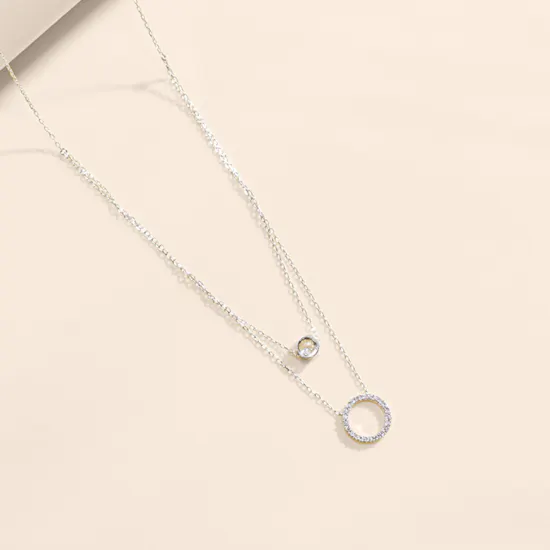 AV Jewelry Two-Tier White Gold Necklace