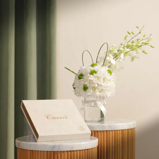 Godiva Fabric Carré Chocolate Box | Magical Flowers Vase