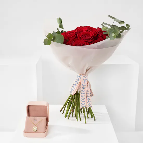 Floward Letter N Silver Necklace | Happiness Roses