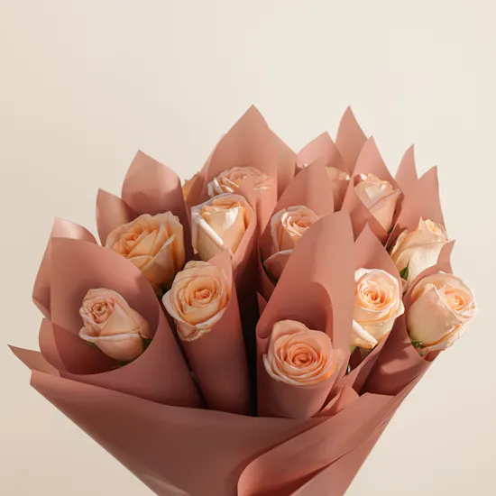 Soft Peach Roses Favors Bouquet