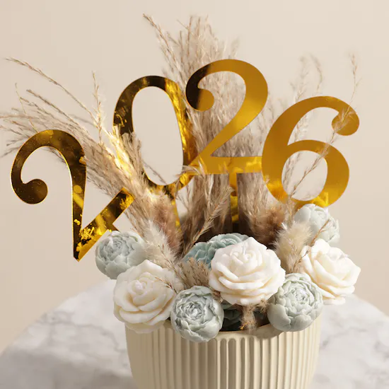 Melosa New Year 2026 Light Blue Candles Vase