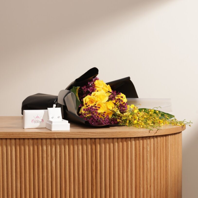 أقراط ألماس من بيبي فتيحي | باقة زهور