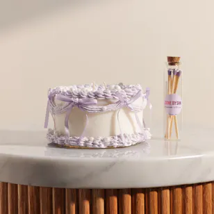 Done by SHK Purple Pearls Candle Cake