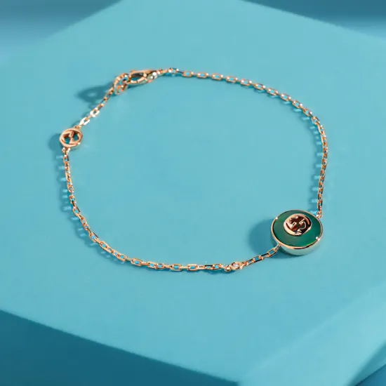 Gucci Interlocking Rose Gold Diamond Chain Bracelet