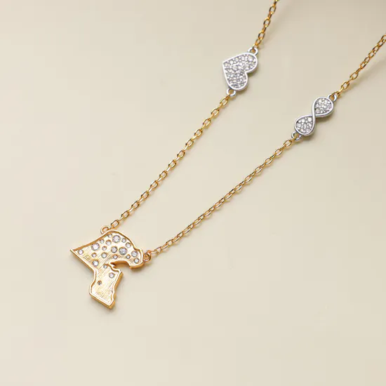 Velvet Desert Kuwait Map Outline Charm Gold Plated Necklace