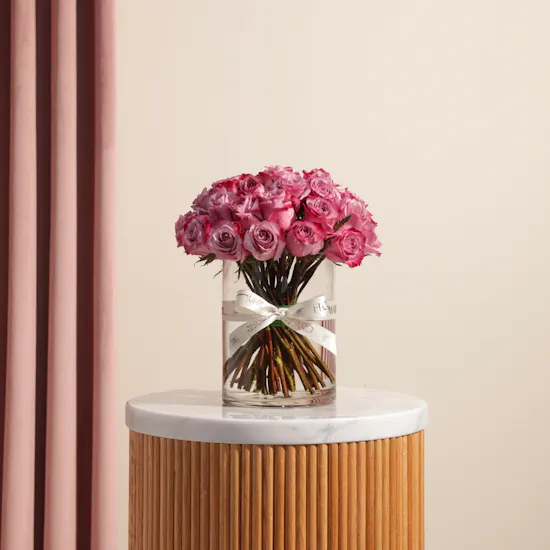 Purple Roses Vase | 35 Flowers